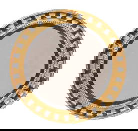 Antique Round Gilt & Black Convex Bulls Eye Mirror