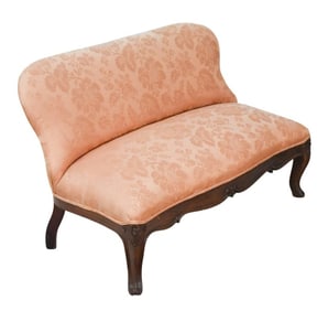 Antique Carved Custom Upholstered Parlor Settee