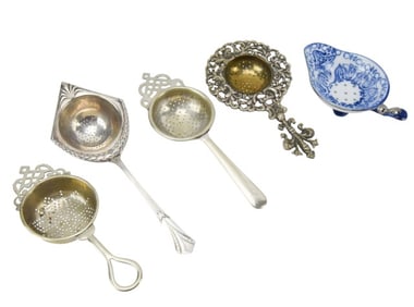 5 Antique Tea Cup Tea Strainers
