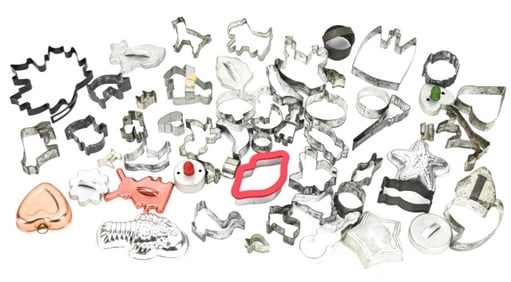Large Collection Vintage Aluminum Cookie Cutters