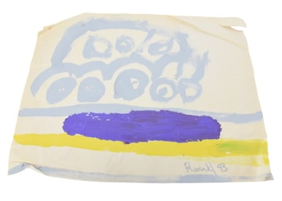 William Ronald Signed Tempera Abstract Painting