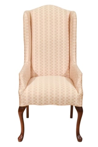 Queen Anne Style Upholstered High Back Chair (1 of 10)