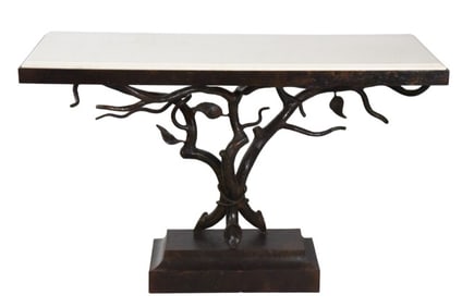 French Art Nouveau Style Iron Console Table