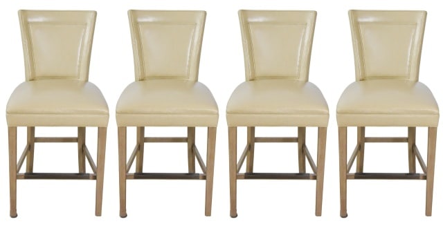 Mid Century Custom Leather Upholstered Bar Chairs (1 of 17)