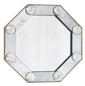 Distressed Glass Hexagonal Wall Mirror