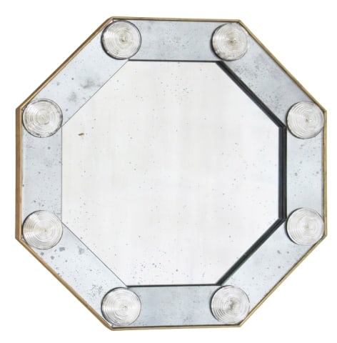 Distressed Glass Hexagonal Wall Mirror (1 of 10)