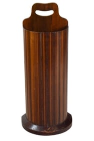 Antique Fluted Mahogany Demi Lune Stick Stand