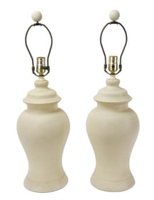 Santa Fe Style White Ceramic Table Lamps