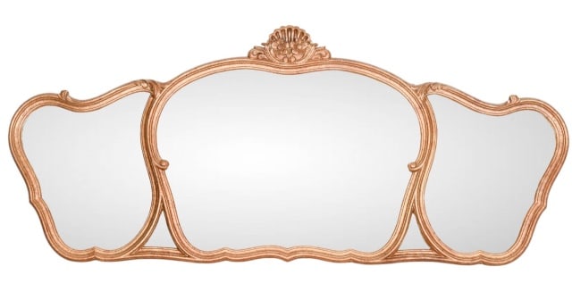 Rococo Style Hand Carved and Gilt 3 Panel Mirror (1 of 10)
