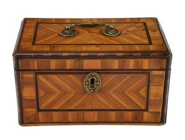 George II Laburnum Cross Grain Inlay Tea Chest