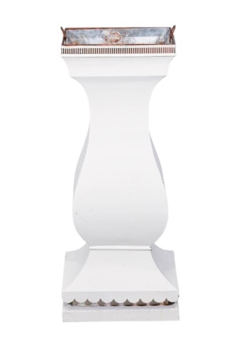 Neoclassical Style Tole Pedestal Column Planter (1 of 9)