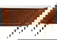 Louis XVI Style Sideboard w Gold Leaf Squares