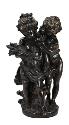 Auguste Moreau Signed Bronze Statue Girl & Cupid (1 of 12)