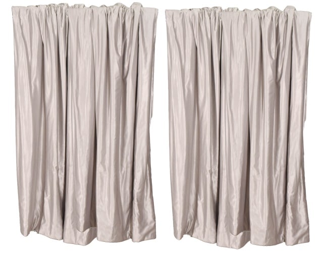 4 Custom Made Silk Lined Drape Panels in Silver (1 of 10)