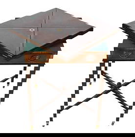 Antique Edwardian Inlaid Envelope Card Table: Antique Edwardian Mahogany Inlaid Envelope Card Table.Measures 29 inches x 22 inches x 22 inches (Extended 28 inches x 44 inches x 44 inches)