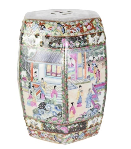 Chinese Famille Rose Hand Painted Porcelain Stool (1 of 10)