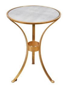 Bernhardt Beaumont Round Mirror Top Drink Table