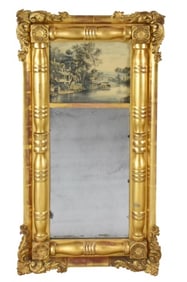 French Rococo Style Carved Gilt Trumeau Mirror