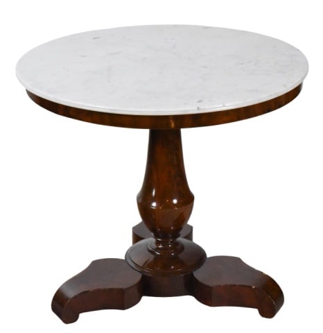 19th Century Hand Carved Round Marble Top Table (1 of 11)