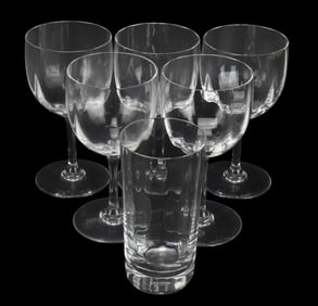 5 Baccarat Montaigne Stem Red Wine Glasses