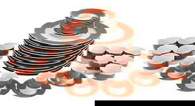 12 Bernardaud Limoges Sparte Porcelain Set: 12 Bernardaud Limoges Sparte Porcelain Set. Includes 12 dinner plates, 4 demi tasse cups and saucers, 12 coffee cups and saucers. Dinner plates measure 12 inches in diameter.