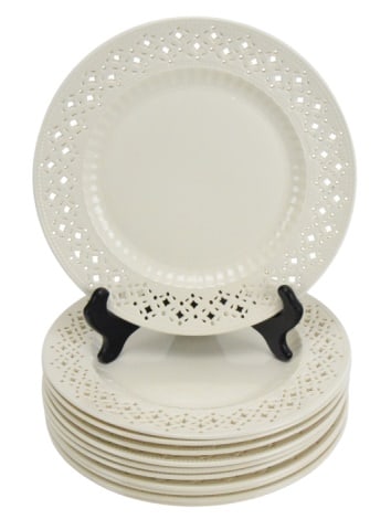11 Hartley Greens Leeds Pierced Creamware Plates (1 of 11)