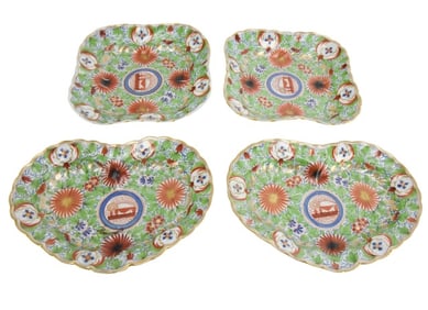 4 Antique Chamberlain Worcester Porcelain Pieces