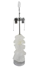 Vintage Natural Rock Crystal Stacked Table Lamp