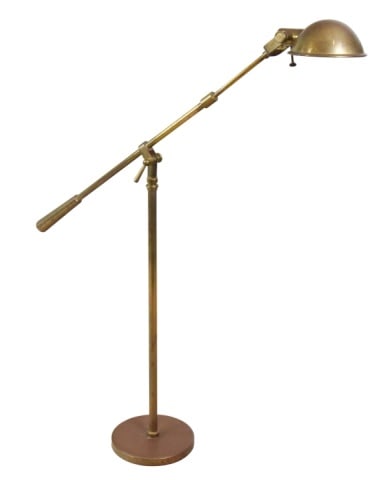 Vintage Brass Adjustable Standing Floor Lamp (1 of 10)