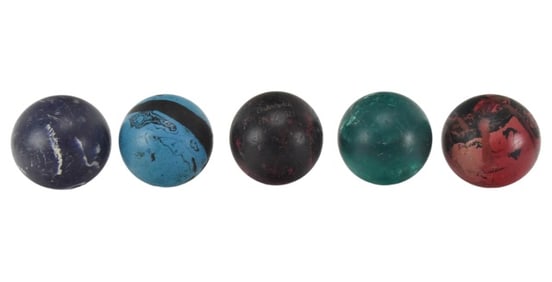 5 Vintage Duck Pin Bowling Balls