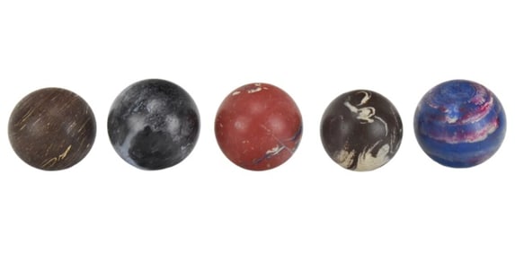 5 Vintage Duck Pin Bowling Balls