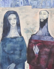 After Francis Newton Souza Oil Painting Portrait