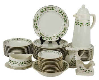 Vintage Porcelain Ware Christmas Plate Set for 12