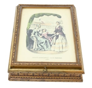 Vintage Vanity Dresser Box La Mode Illustree Print