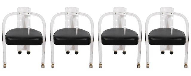 4 Charles Hollis Jones Lucite Dining Chairs (1 of 12)