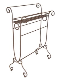 Wrought Iron Scroll Blanket Stand / Rack