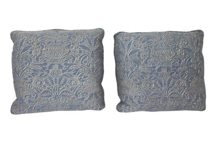 2 Italian Mariano Fortuny Uccelli Down Pillows