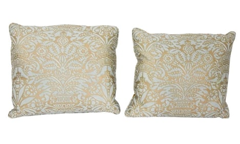2 Italian Mariano Fortuny Campanelle Down Pillows