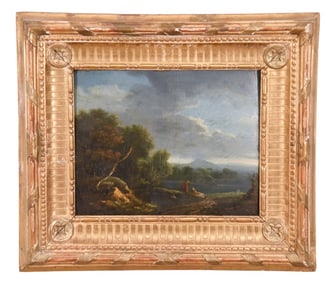 19th C Lazare Bruandet Oil Painting Pastoral