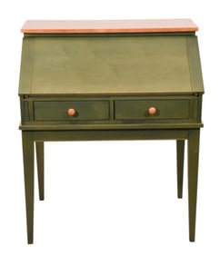 Farm House Style Painted Green Secretary