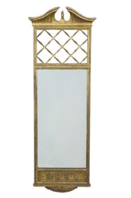 Vintage Italian Palladio Gilt Painted Wall Mirror