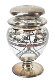 Antique 19 C Gorham Sterling Over Lay Perfume Jar