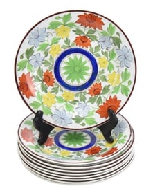 9 Staffordshire Pearlware HP Lunch Plates