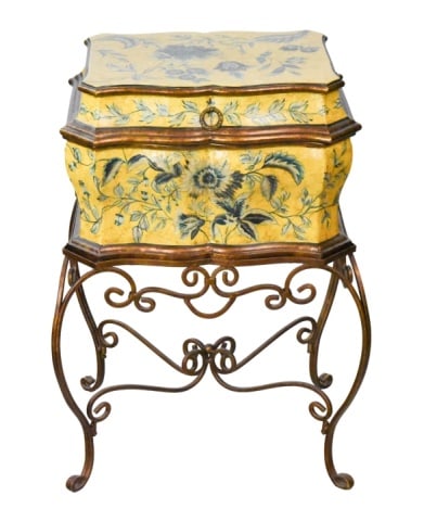 French Provincial Painted Wooden Trunk Side Table (1 of 11)