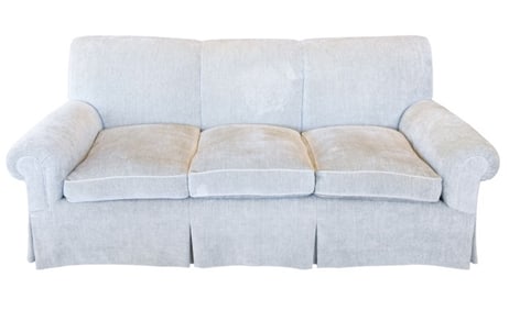 Modern Custom Three-Seat Rolled Arm Sofa