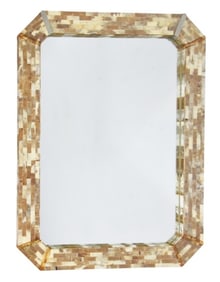 Vintage Hexagonal Tessellated Horn Mirror