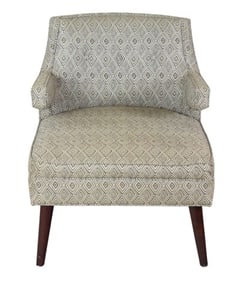 Mid Century Upholstered Geometric Pattern Chair