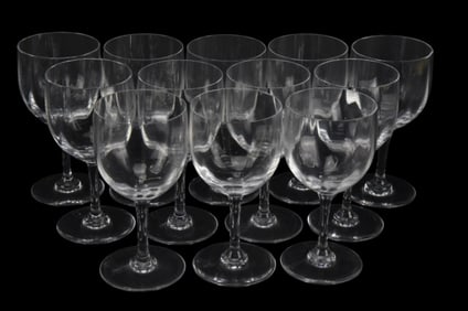 12 Baccarat Montaigne Stem Wine Glasses