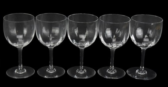 5 Baccarat Montaigne Stem Red Wine Glasses