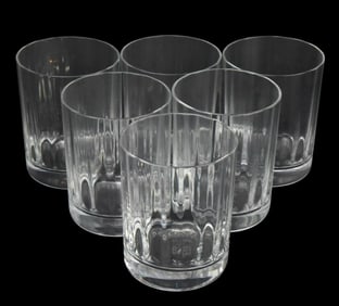6 Baccarat France Crystal Fluted Rocks Glasses